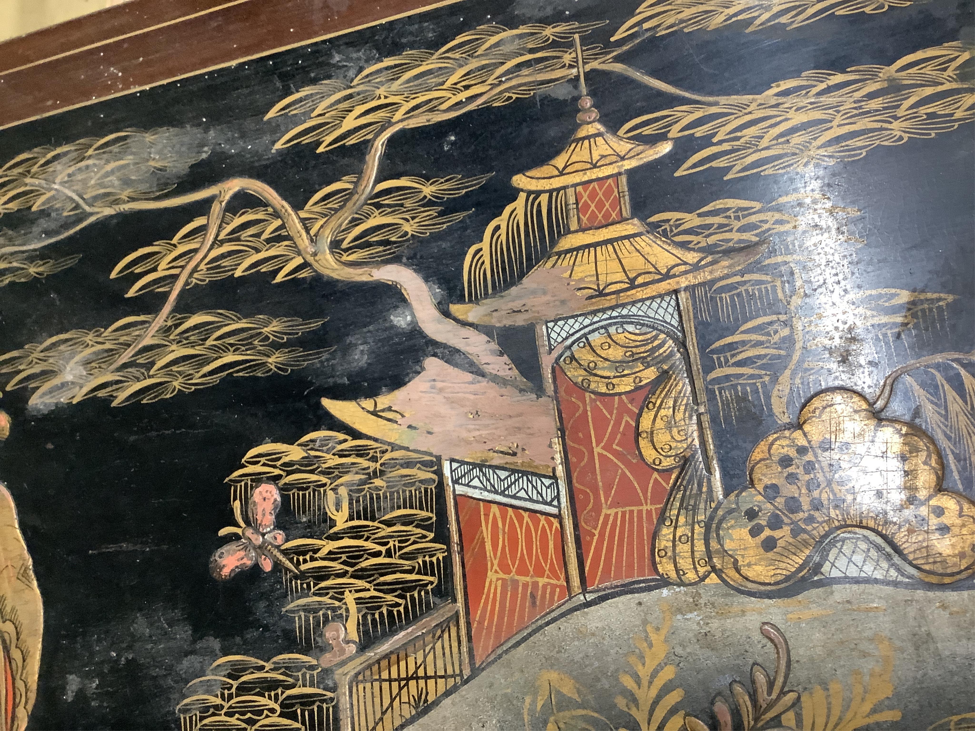 An early 20th century chinoiserie lacquer Duophone cabinet gramophone, width 94cm, depth 57cm, height 86cm